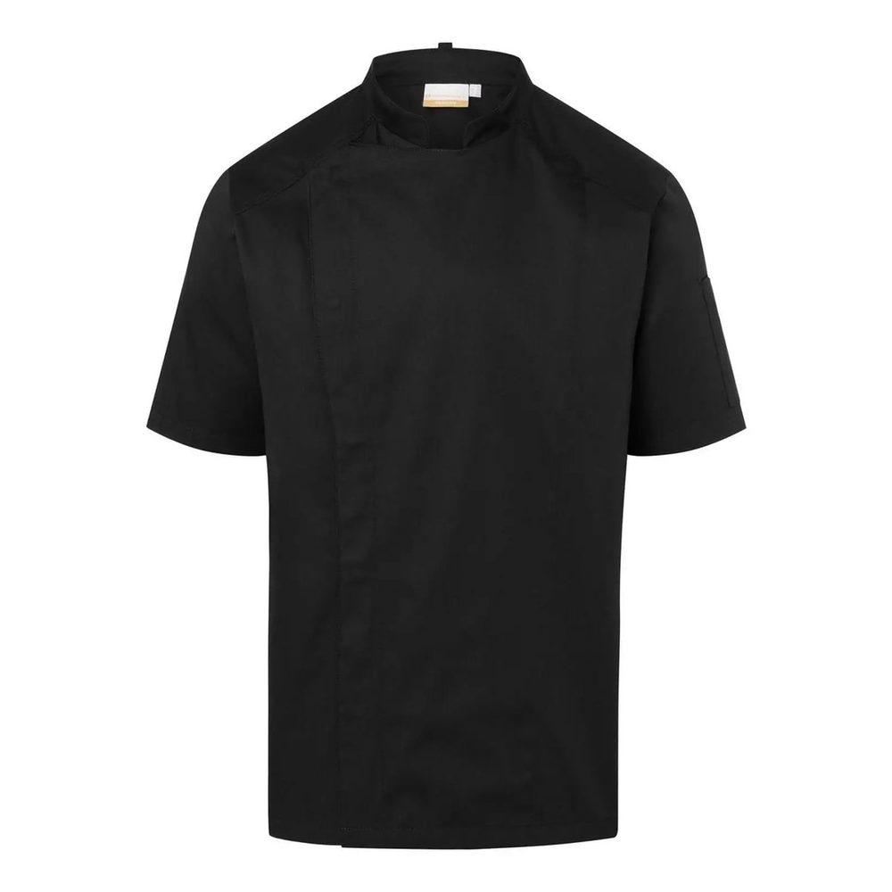[KJM29-1-46/52] (KJM29) Short-Sleeve Chef Jacket Modern-Look (46/52, Black)