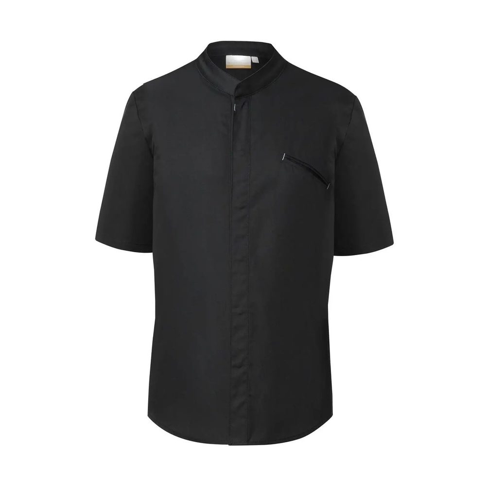 [KJM6-1-46] (KJM6) Short-sleeve Chef Jacket Modern-Touch (46, Black)