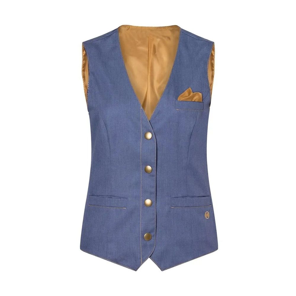 [KWF3-15-34/38] (KWF3) Ladies' Waistcoat Jeans-Style (34/38, Vintage Blue)