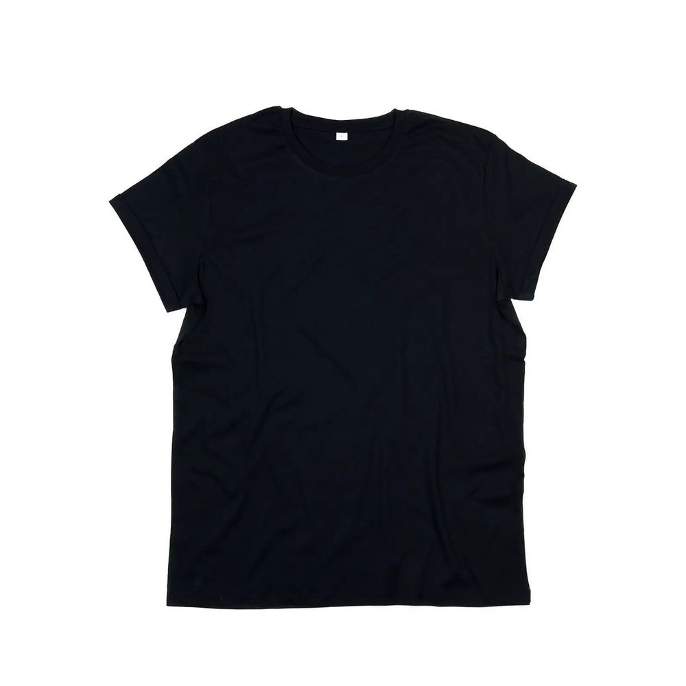 [MAM80-BK-L] (MAM80) Men's Organic Roll Sleeve T (L, Black)