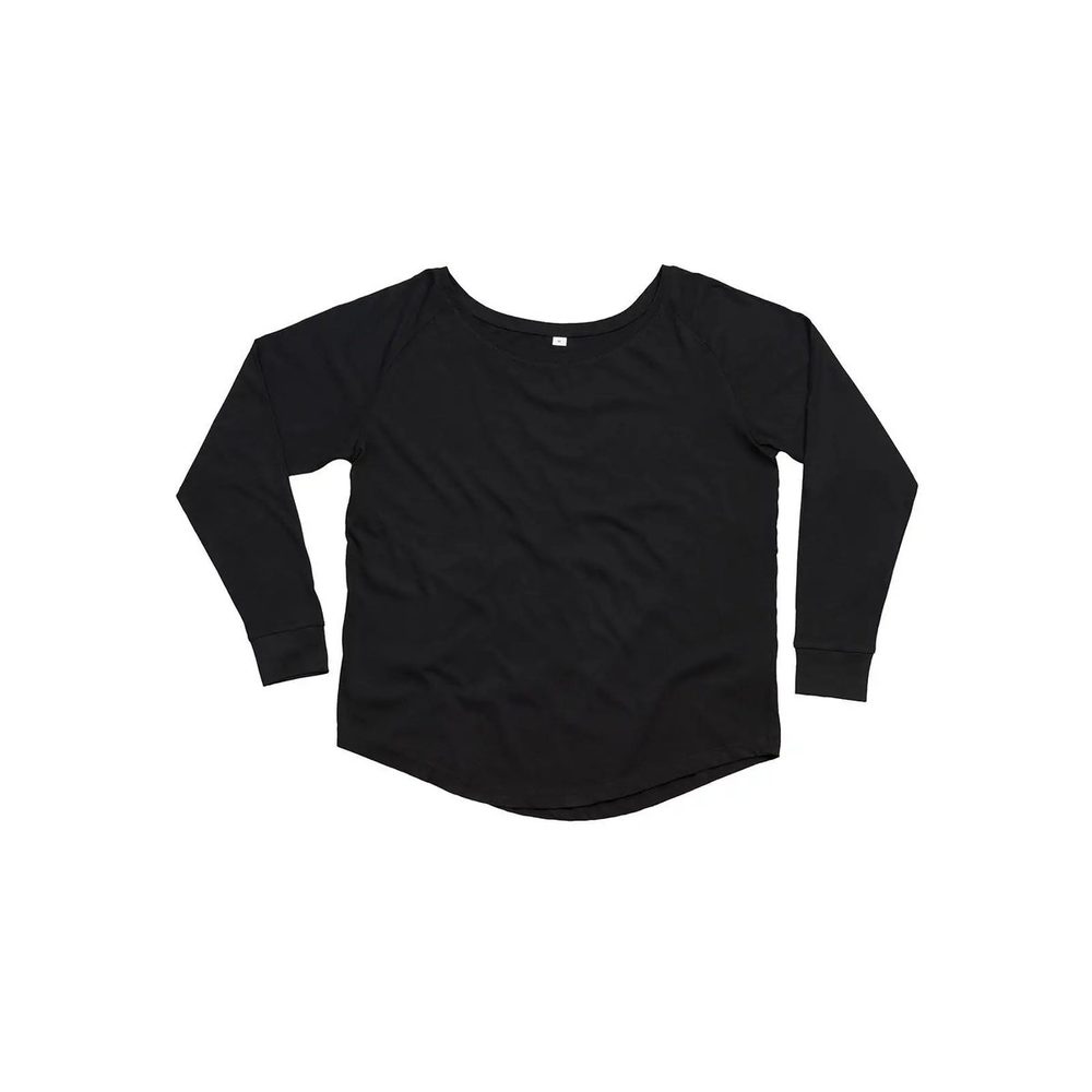 [MAM97-BK-L] (MAM97) Women's Loose Fit Long Sleeve T (L, Black)