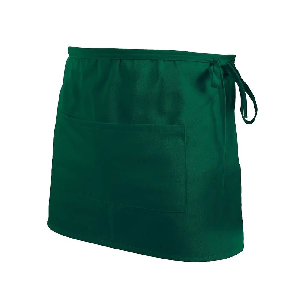 [MI004-BG-UNICA] (MI004) Basic Half Apron With Pocket (Bottle Green)