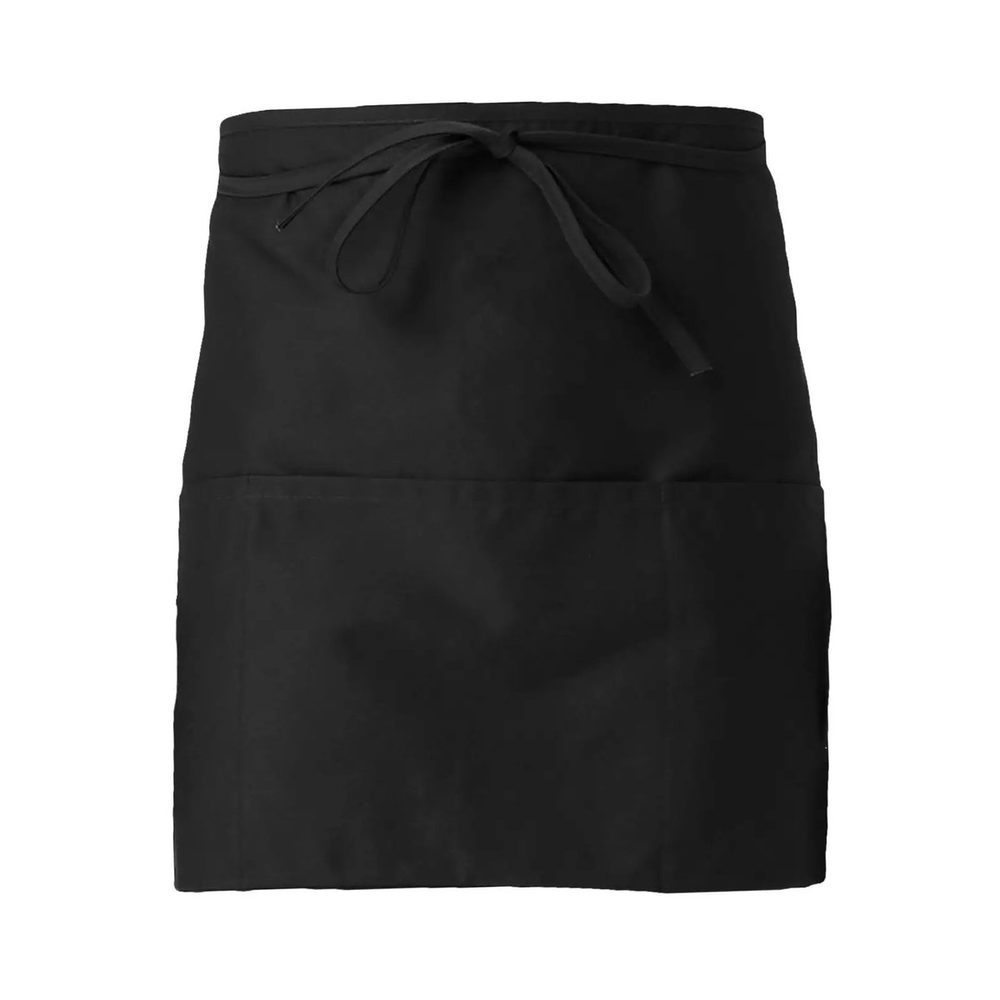 [MI027-BK-UNICA] (MI027) Half apron with large pocket (Black)