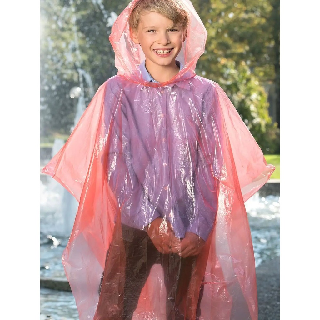 (PONCHOK) Disposable Raining Poncho Sumatra For Kids