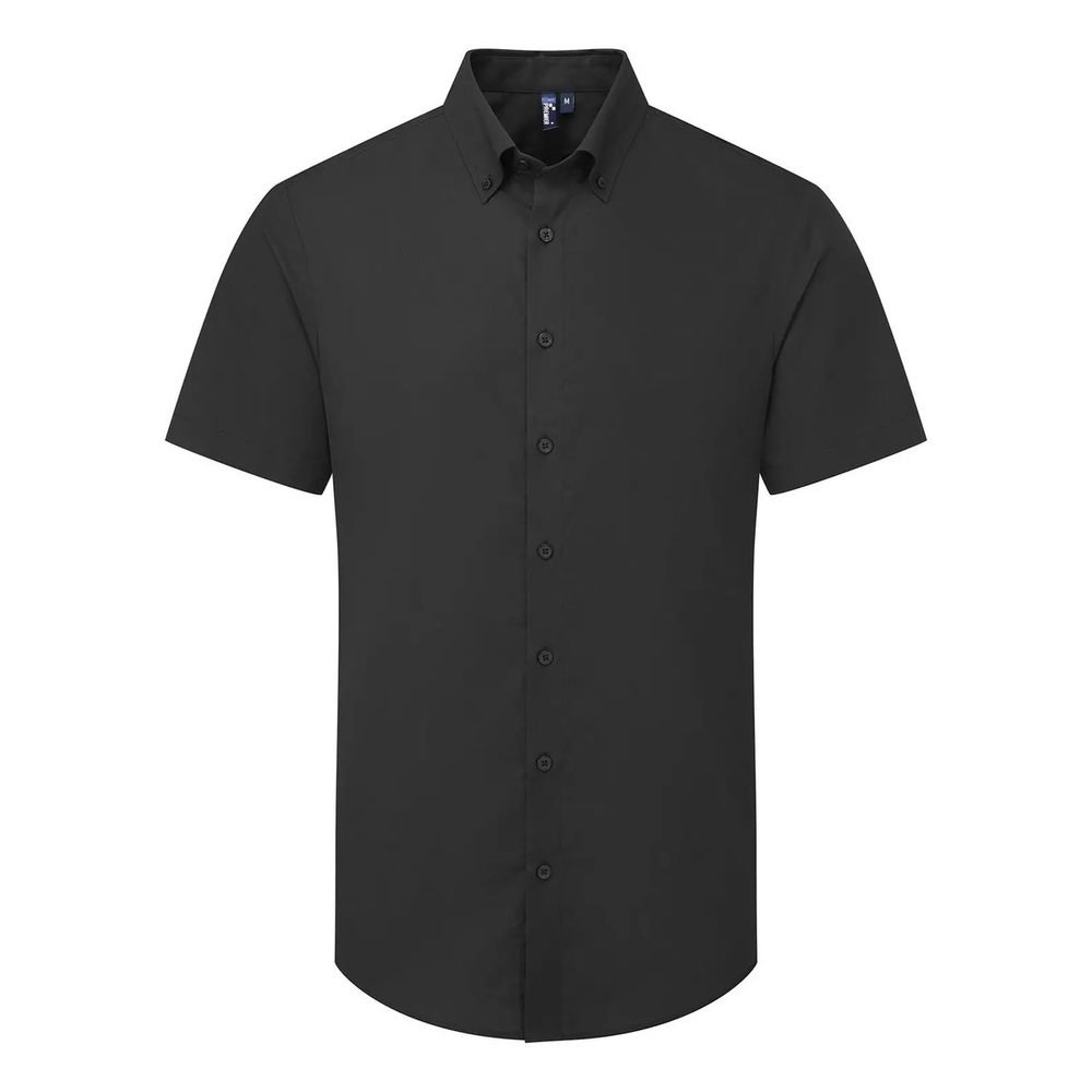 [PR286-BLAC-3XL] (PR286) Camicia uomo Oxford 'Supreme' SS (3XL, Black)