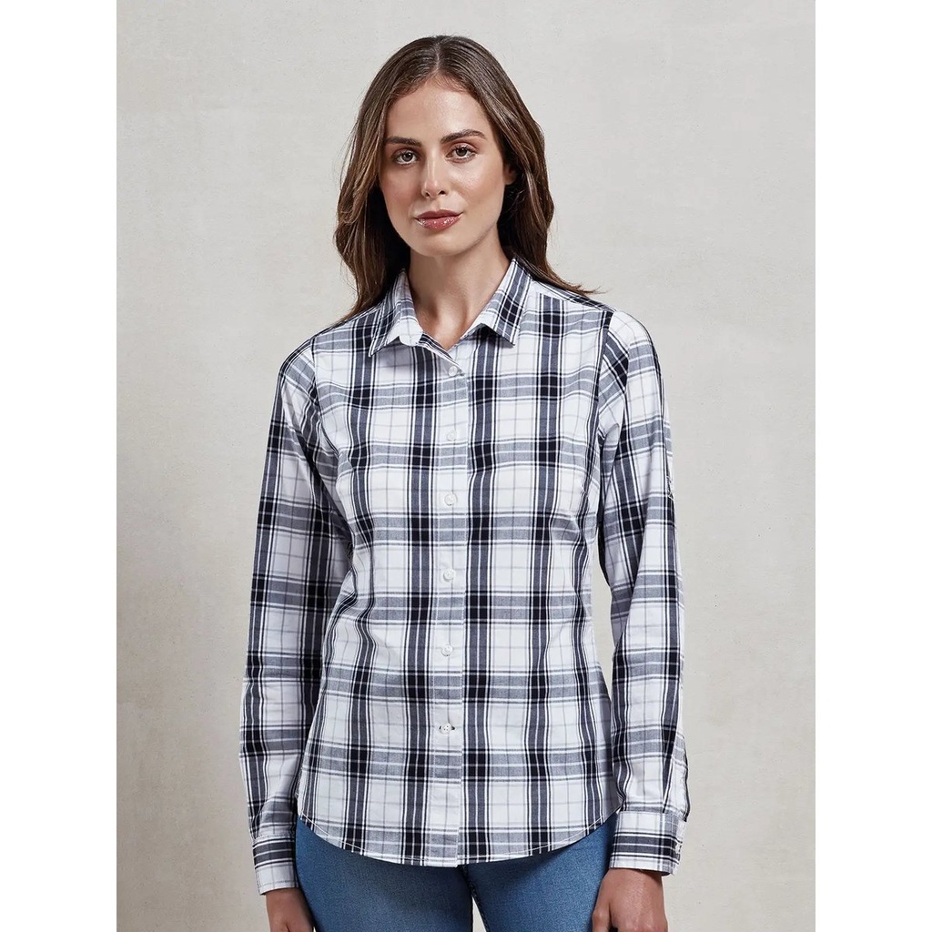 (PR354) Ladies' LSL 'Ginmill' Check Cotton Bar Shirt