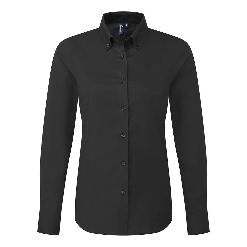 [PR384-BLAC-L] (PR384) Camicia donna Oxford 'Supreme' LS (L, Black)