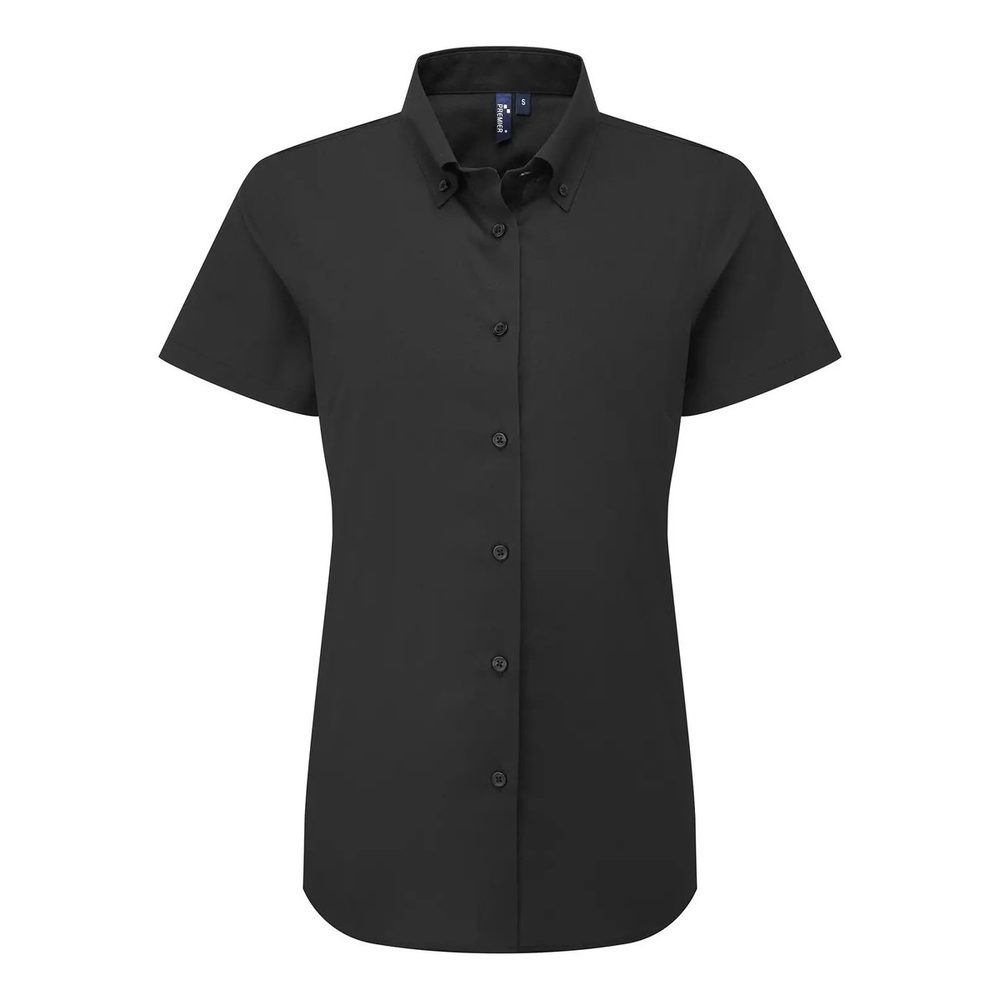 [PR386-BLAC-L] (PR386) Camicia donna Oxford 'Supreme' SS (L, Black)