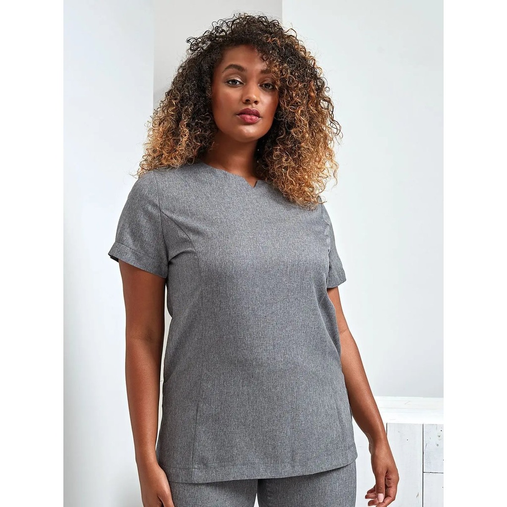 (PR688) Viola Linen Look Cut Neck Beauty Tunic