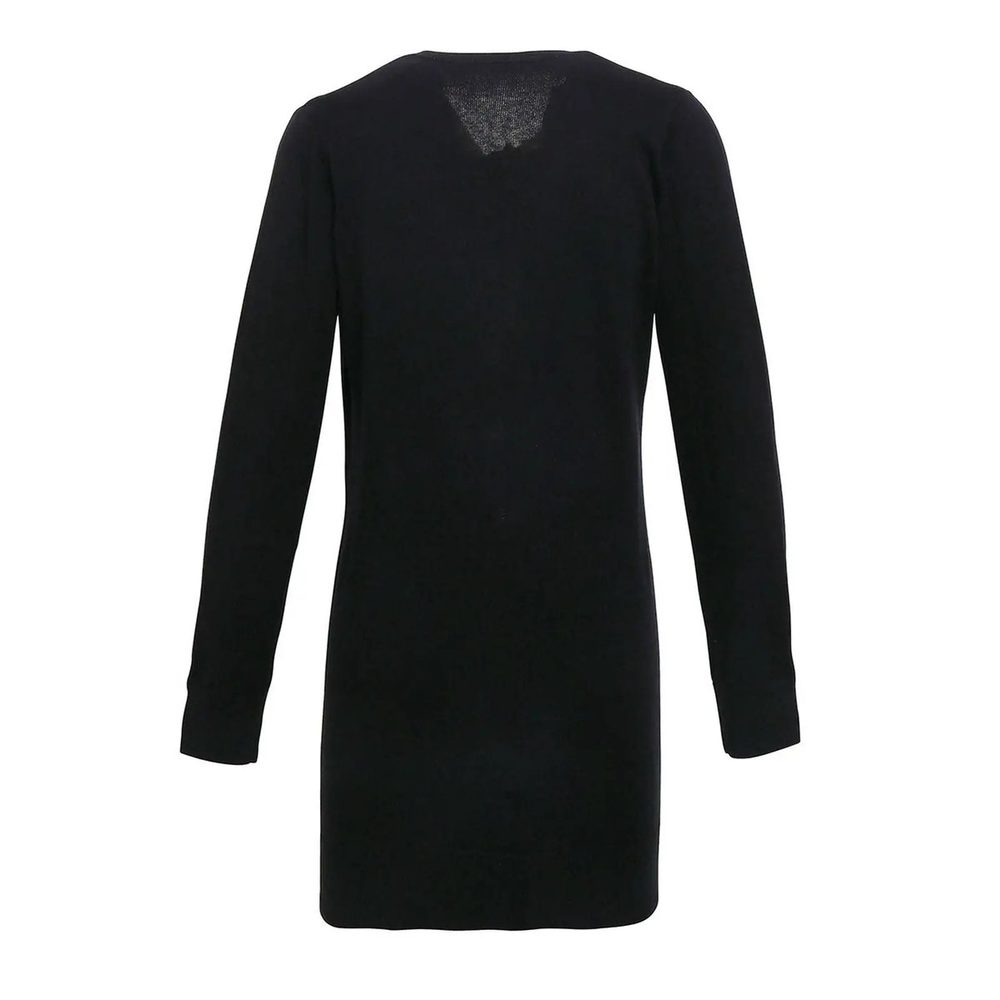 [PR698-BLAC-10-42] (PR698) Ladies´ Log Length Knitted Cardigan (10-42, Black)