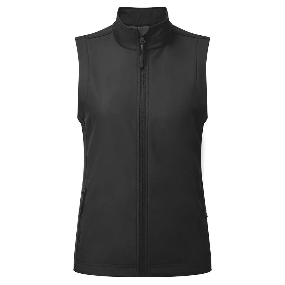 [PR816-BLAC-L] (PR816) Women's Windchecker Printable & Recycled Softshell Gilet (L, Black)
