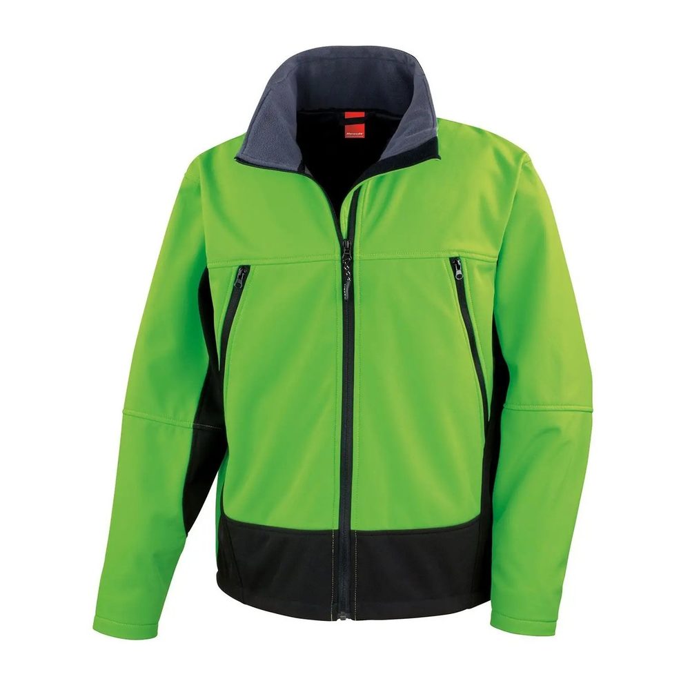 [RER120-GNBK-L] (RER120) Activity Softshell Jacket (L, Vivid Green / Black)
