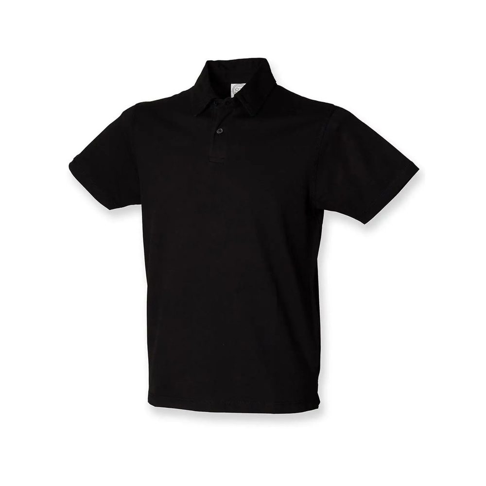 [SKSF042-BLK-L] (SKSF042) Men's Short Sleeved Stretch Polo (L, Black)