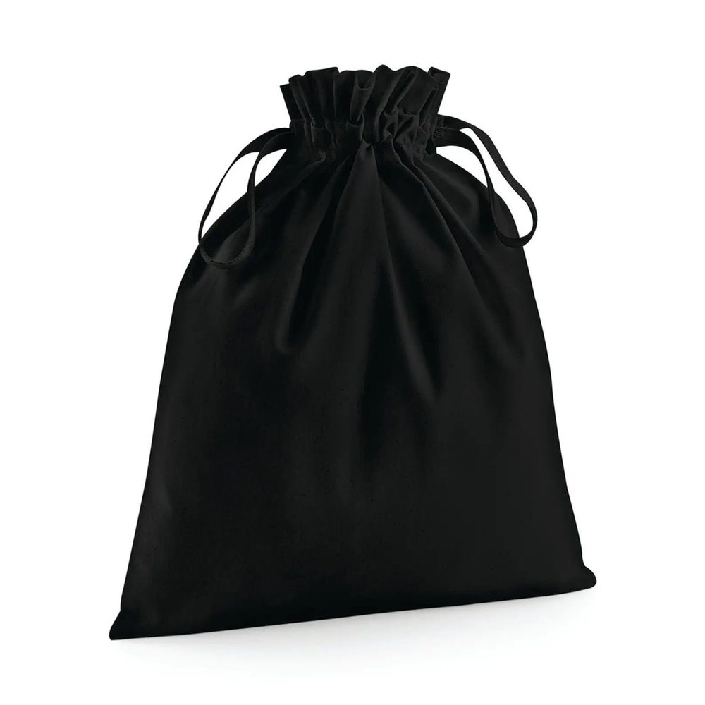 [W118XS-BLK-UNICA] (W118XS) Organic Cotton Draw Cord Bag (Black)