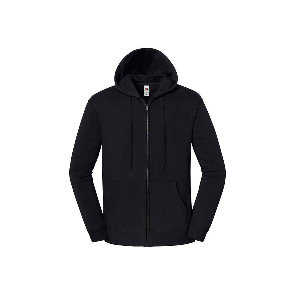 [0622860362XL] (622860) Felpa Unisex Cappuccio E Zip Iconic Premium (XXL, Black)