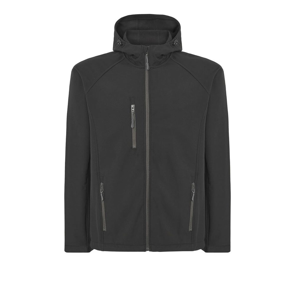 [BSJTSOFTHOODBK3XL] (JTSOFTHOOD) Softshell Uomo Con Cappuccio Jt (3XL, Black)