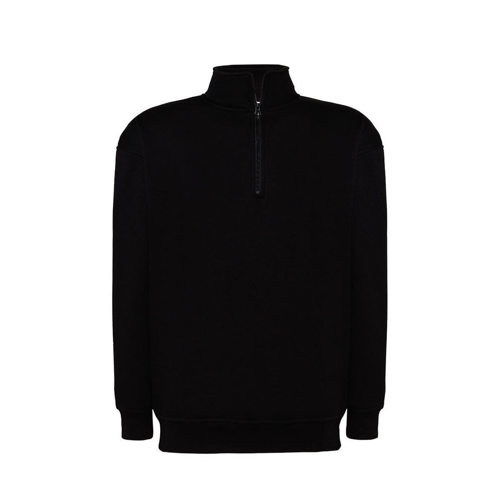 [BSJTSWZIPBK3XL] (JTSWZIP) Felpa Unisex Mezza Zip Jt (3XL, Black)