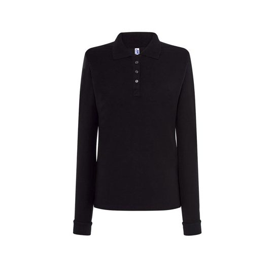 [POPL200LSBK3XL] (POPL200LS) Polo Donna Manica Lunga Regular (3XL, Black)