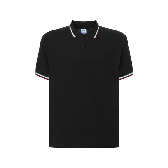 [BSPORAITABK3XL] (PORA210ITA) Polo Uomo Manica Corta Regular Italia (3XL, Black)