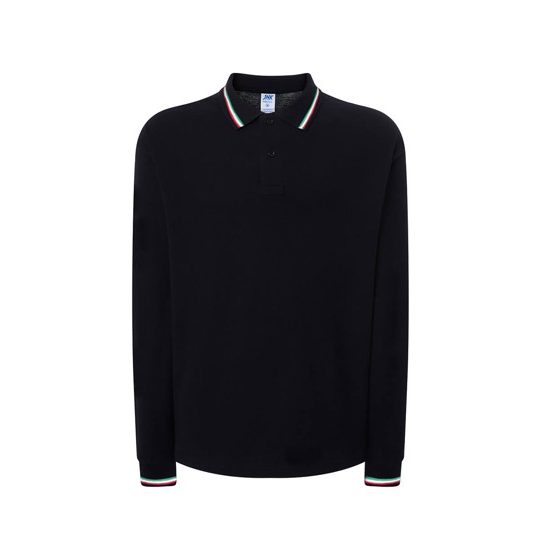 [PORA210LSITABK3XL] (PORA210LSITA) Polo Uomo Manica Lunga Regular Italia (3XL, Black)