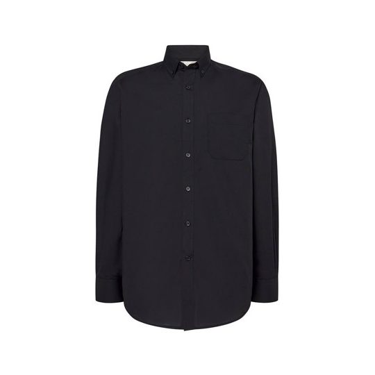[SHAPOPBK3XL] (SHAPOP) Camicia Uomo Manica Lunga Popeline (3XL, Black)