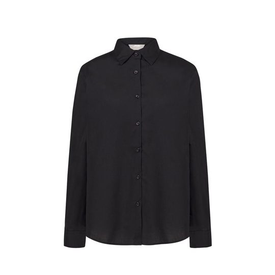 [SHLPOPBKL] (SHLPOP) Camicia Donna Manica Lunga Popeline (L, Black)