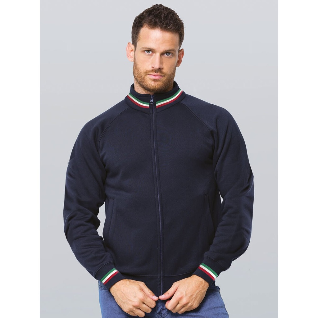 (SWRAFUZIPITA) Felpa Unisex Zip Intera Premium Italia