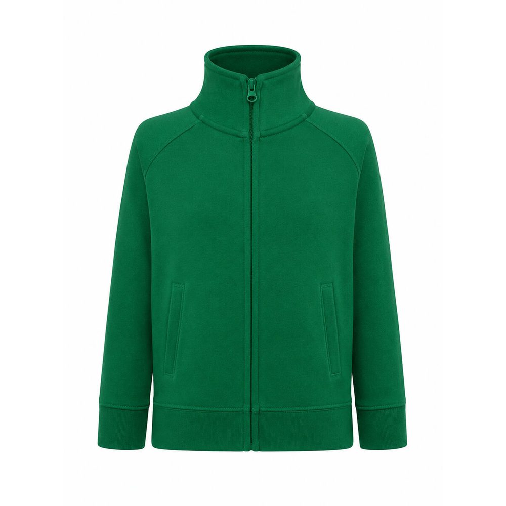[BSSWFZ240KG1/2] (SWRKFUZIP240) Felpa Bambino Zip Intera Leggera French Terry (1/2, Kelly Green)