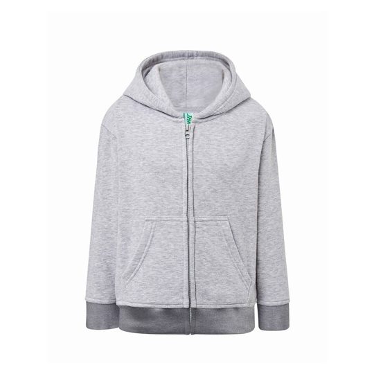 [SWRKHOODAS1-2] (SWRKHOOD) Felpa Bambino Cappuccio E Zip Premium (1/2, Ash)