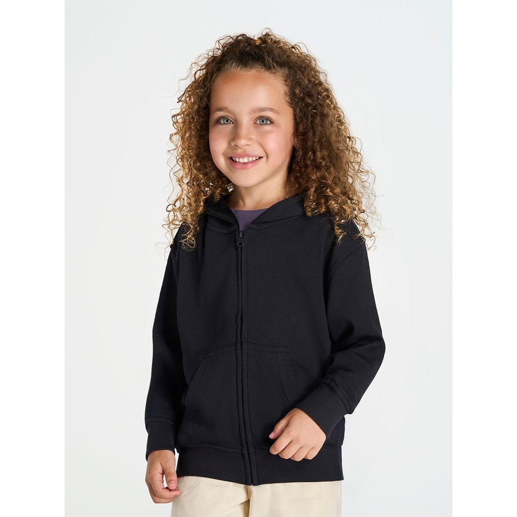 (SWRKHOOD240) Felpa Bambino Cappuccio E Zip Leggera French Terry