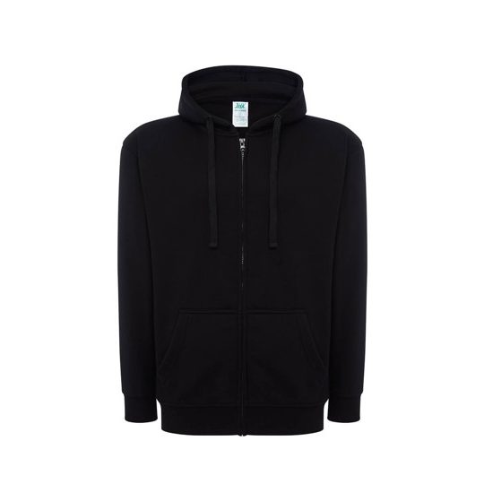 [SWUAHOOD240BK3XL] (SWUAHOOD240) Felpa Uomo Cappuccio E Zip Leggera French Terry (3XL, Black)