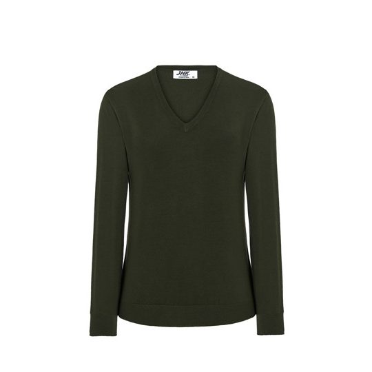 [WKBOSTONLBGL] (WKBOSTONL) Pullover Donna Collo A V (L, Bottle Green)