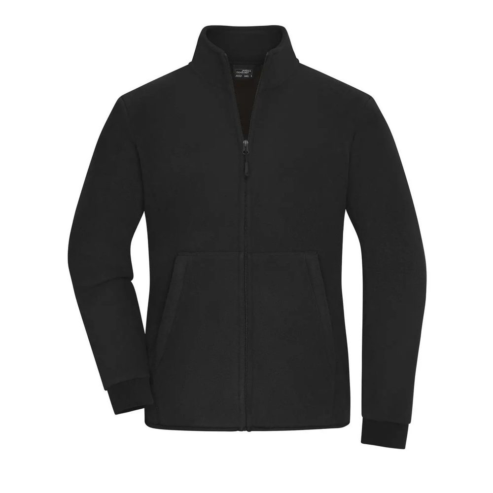 [JN1321-BLDGRE-L] (JN1321) Ladies' Bonded Fleece Jacket (L, Black / Dark-Grey)