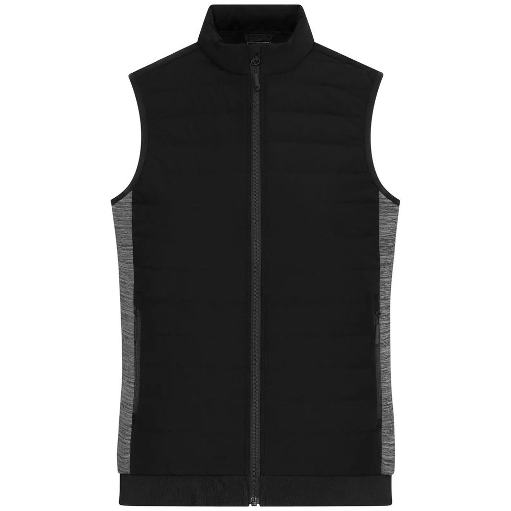 [JN1863-BLCBM+-4XL] (JN1863) Ladies' Padded Hybrid Vest (4XL, Black / Carbon-Melange)