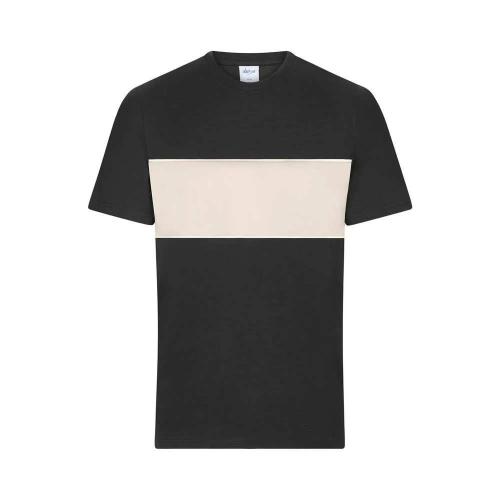 [JN8049-BLSA-3XL] (JN8049) T-Shirt colour-block unisex (3XL, Black / Sandstone)