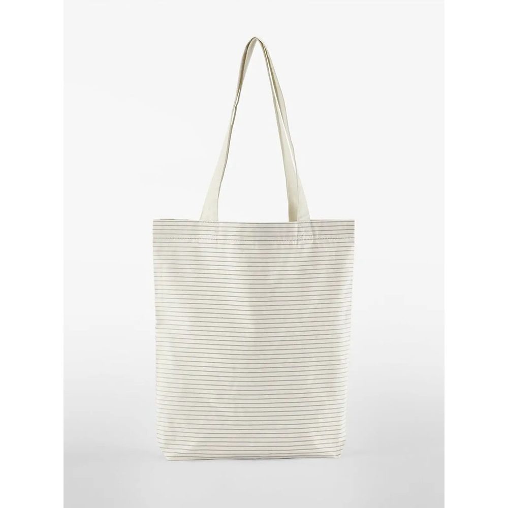 [W251-GST-UNICA] (W251) Striped Organic Cotton Tote (Grey Stripe)