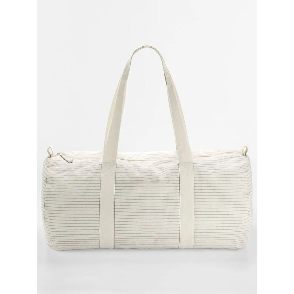 [W258-GST-UNICA] (W258) Striped Organic Cotton Barrel Bag (Grey Stripe)