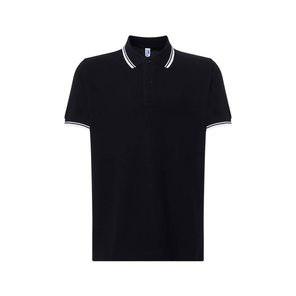 [PORA210BKWH3XL] (PORA210CTR) Polo Uomo Manica Corta Regular Contrast (3XL, Black / White)