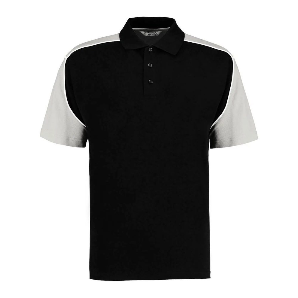 [KK611-BCK/GRE-L] (KK611) Polo Formula Racing (L, Black / Grey)