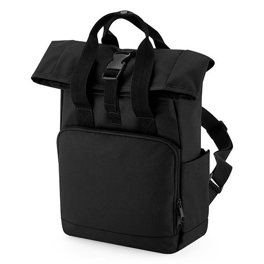 [1000334031] Recycled Mini Twin Handle Roll-Top Backpack [BG118S] (Black)