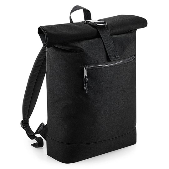 [1000295756] Recycled Roll-Top Backpack [BG286] (Black)