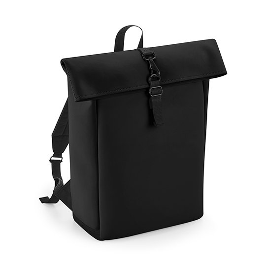 [1000346323] Matte PU Roll-Top Backpack [BG335] (Black)