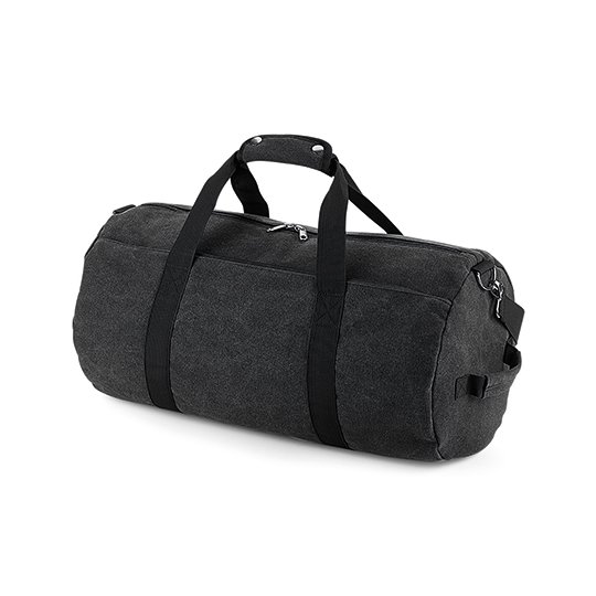 [1000264366] Vintage Canvas Barrel Bag [BG655] (Vintage Black)