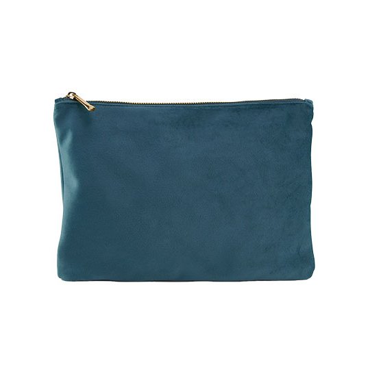 [1000361072] Velvet Accessory Pouch [BG715] (S (17 x 12 cm), Blue Topaz)