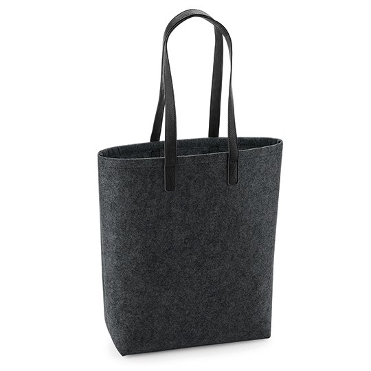 [1000295787] Premium Felt Bag [BG738] (Charcoal Melange / Black)