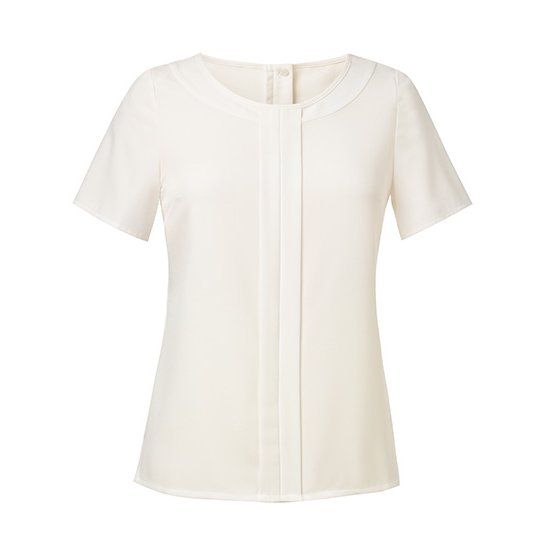[1000205915] (2265) Women´s Felina Short Sleeve Blouse [BR801] (6 (34), Cream)