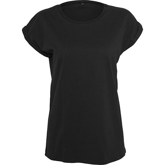 [1000035843] Ladies´ Extended Shoulder Tee [BY021] (XS, Black)
