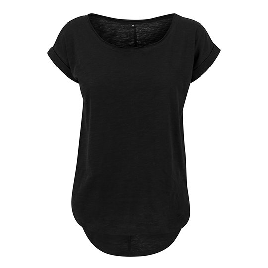 [1000206086] Ladies´ Long Slub Tee [BY036] (XS, Black)