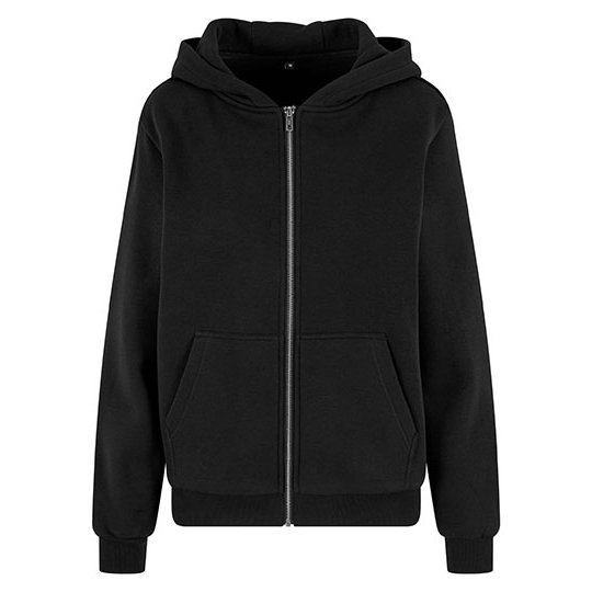 [1000384681] Ladies Fluffy Zip Hoody [BY290] (XS, Black)