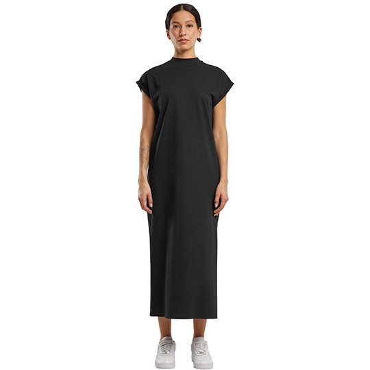 [1000391565] Ladies Long Extended Shoulder Dress [BY302] (XS, Black)
